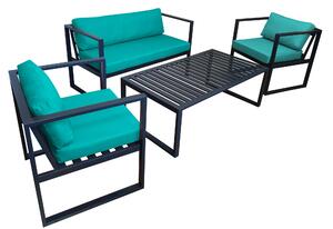 Zestaw mebli ogrodowych sofa + 2 fotele + stolik Oxford turkus