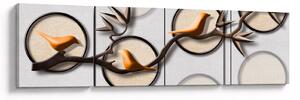 Malarstwo artystyczne - Ptaki na gałęzi (170x50 cm)