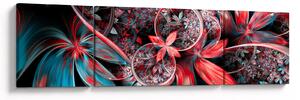 Abstrakcyjny obraz egzotycznych kwiatów (170x50 cm)
