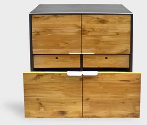Solidna drewniana komoda z dużymi szufladami do salonu DENIS