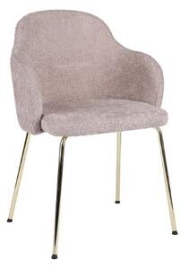 Krzesło Aura glamour na złotych nóżkach, stylowa tkanina boucle w baranku
