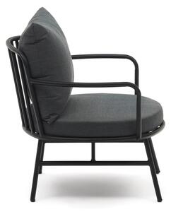 Czarny metalowy fotel ogrodowy Bramant – Kave Home
