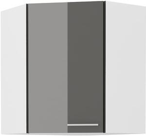 Szafka kuchenna wisząca górna narożna LARA 58x58 GN-72 1F Grafit/Biały