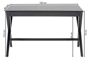 Biurko Shadow 120 cm z szufladÄ , kolor czarny