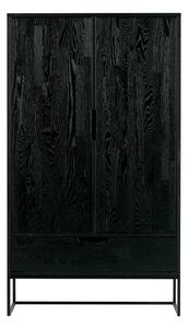 Czarna szafka z litego drewna jesionowego 85x149 cm Silas – WOOOD