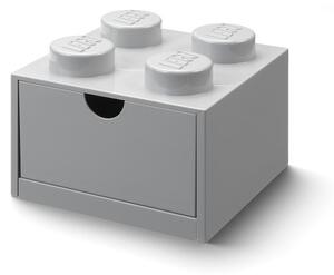 Szara skrzynka na biurko z szufladą Brick - LEGO®