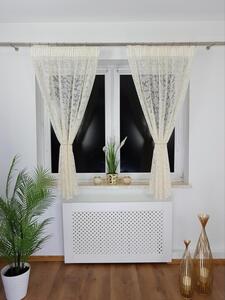 Firana gotowa z markizety 135x160 cm - haft 3D, taÅma marszczÄ ca, kremowa