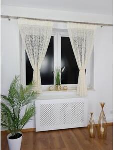 Firana gotowa z markizety 135x160 cm - haft 3D, taÅma marszczÄ ca, kremowa