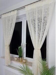 Firana gotowa z markizety 135x160 cm - haft 3D, taÅma marszczÄ ca, kremowa