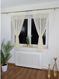 Firana gotowa z markizety 135x160 cm - haft 3D, taÅma marszczÄ ca, kremowa