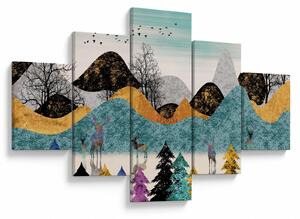 Obraz graficzny z jeleniem (125x70 cm)