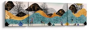 Obraz graficzny z jeleniem (170x50 cm)
