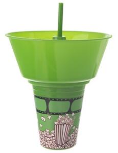 Kubek z miską na popcorn zielony 500 ML