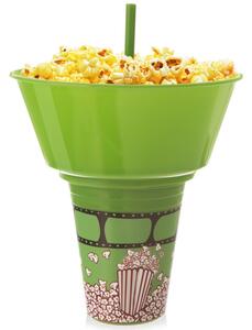 Kubek z miską na popcorn zielony 500 ML