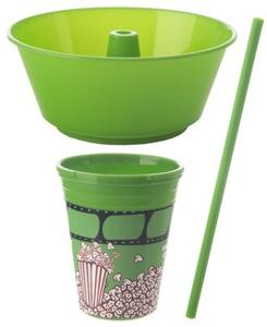 Kubek z miską na popcorn zielony 500 ML