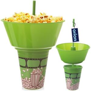 Kubek z miską na popcorn zielony 500 ML