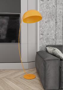Lampa podłogowa Arcos pomarańczowa z łukową konstrukcją i półokrągłym klosz domodes