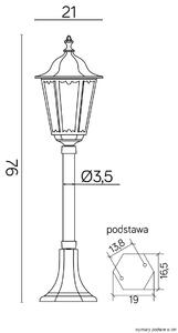 Lampa stojąca zewnętrzna Retro Midi K 5002/3/M Su-Ma