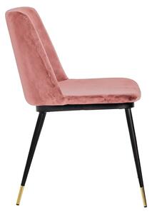 Krzesło Diego Brudny Róż - Welur, Podstawa Czarno Złota
