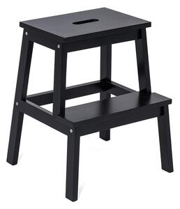 Czarny stołek z drewna kauczukowego ze schodkiem Corg – Bonami Selection