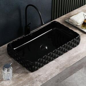 Umywalka nablatowa HYDROSAN PEARL-BL-605 Prostokątny Czarny