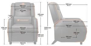 Sofa COUGAR Ranger S Czarno-pomarańczowy
