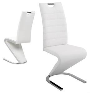 MebleMWM KRZESŁO TAPICEROWANE DO SALONU JADALNI DC-99-2 BIAŁE OUTLET