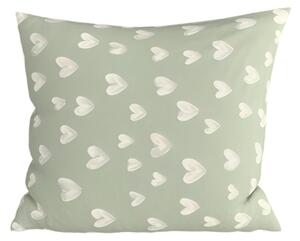 Poszewka na poduszkę z mikrofibry STARS HEARTS 45x45 cm, zielony