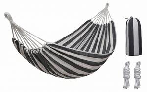 Hamak ZENVIO 200x80 cm, szaro-biały + torba gratis