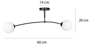 Pregos 2 Black 670/2 Oryginalna Lampa Sufitowa Czarna Loft Szklane Mleczne Klosze