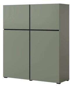 Komoda wysoka CROSS 4D 119cm zielona/czarna