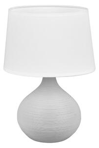 Biało-brązowa lampa stołowa z ceramiki i tkaniny Reality Martin, wys. 29 cm