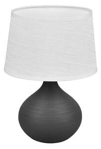 Ciemnobrązowa lampa stołowa z ceramiki i tkaniny Reality Martin, wys. 29 cm