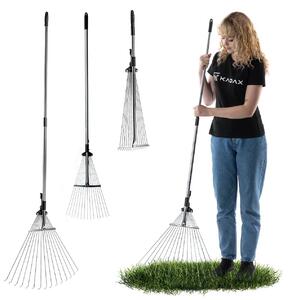 Grabie do liści 15 zębów 151 cm, srebrne
