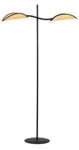 Lampa stojąca podłogowa Emibig 2xE14 40W LOTUS LP2 BLACK/RATTAN 1108/LP2