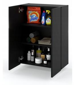 Szafka Łazienkowa Wisząca STIVMEBLE 60cm Słupek Łazienkowy Szafka Czarny Mat 60x30x80 cm