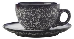 Czarna ceramiczna filiżanka ze spodkiem Maxwell & Williams Caviar Granite, 250 ml