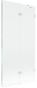 Mexen Lunar parawan nawannowy 2-skrzydłowy prawy 90 x 150 cm, transparent, biały - 897-090-100-20-00-P