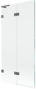 Mexen Lunar L parawan nawannowy 2-skrzydłowy lewy 90 x 150 cm, transparent, gun metal - 897L-090-100-95-00-L