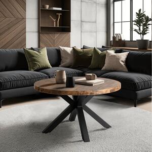 Stolik Kawowy LINCOLN 80 cm Dąb Rustykalny/Czarny Loft