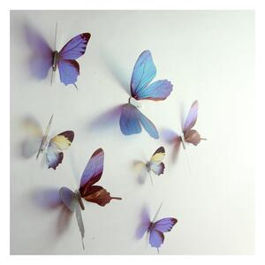Zestaw 18 niebieskich adhezyjnych naklejek 3D Ambiance Butterflies
