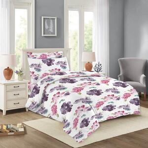 Różowo-fioletowa bawełniana pościel jednoosobowa 140x200 cm Nela – Cotton House