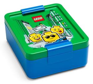 Niebieski pojemnik na przekąski z zielonym wieczkiem LEGO® Iconic