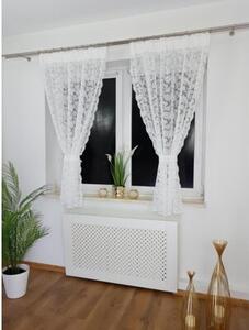 Firana gotowa z markizety 135x160 cm - haft 3D, taÅma marszczÄ ca, biaÅa