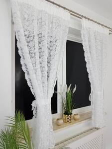 Firana gotowa z markizety 135x160 cm - haft 3D, taÅma marszczÄ ca, biaÅa