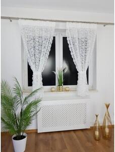 Firana gotowa z markizety 135x160 cm - haft 3D, taÅma marszczÄ ca, biaÅa