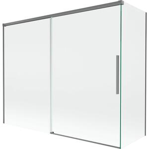 Mexen Rox parawan nawannowy 2-skrzydłowy rozsuwany 190 + 90 x 150 cm, transparent, gun metal - 8C9-190-090-95-00