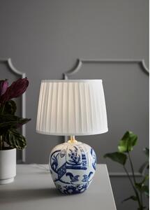 Niebiesko-biała duża lampa stołowa Markslöjd Goteborg, wys. 48 cm