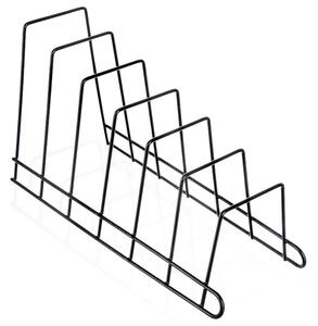 Stojak na pokrywki i talerze metalowy czarny RADKA 34,5x14x19 cm