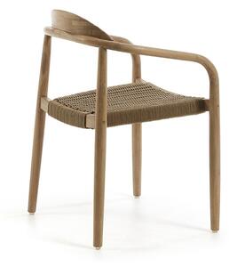 Drewniane krzesło z beżowym siedziskiem Kave Home Glynis
